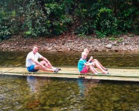 Bamboo Rafting and Waterfall Image 1